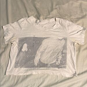 White Graphic Crop Top